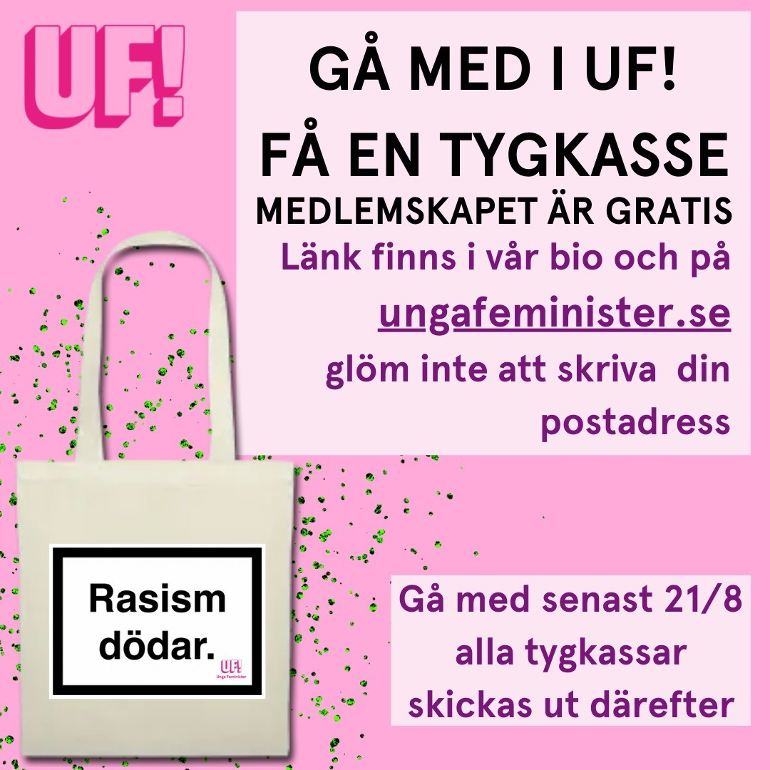 Gå med i Unga Feminister, få en tygkasse!